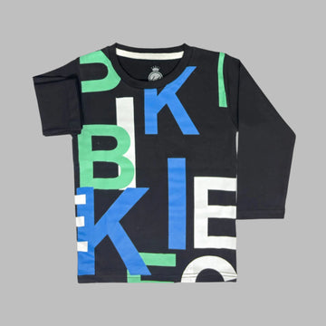 All Over printed Full Sleeves Black T-Shirt