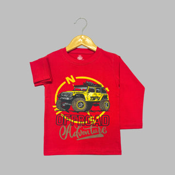 Off Road Full Sleeves Red T-Shirt