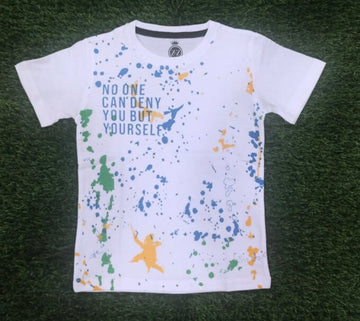 Color-Full Graphic White T-Shirt