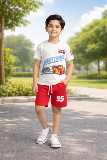 Lightning 95 Off White & Red Twinset