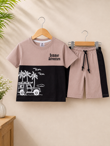 Summer Adventure Dusty pink & Black Twinset