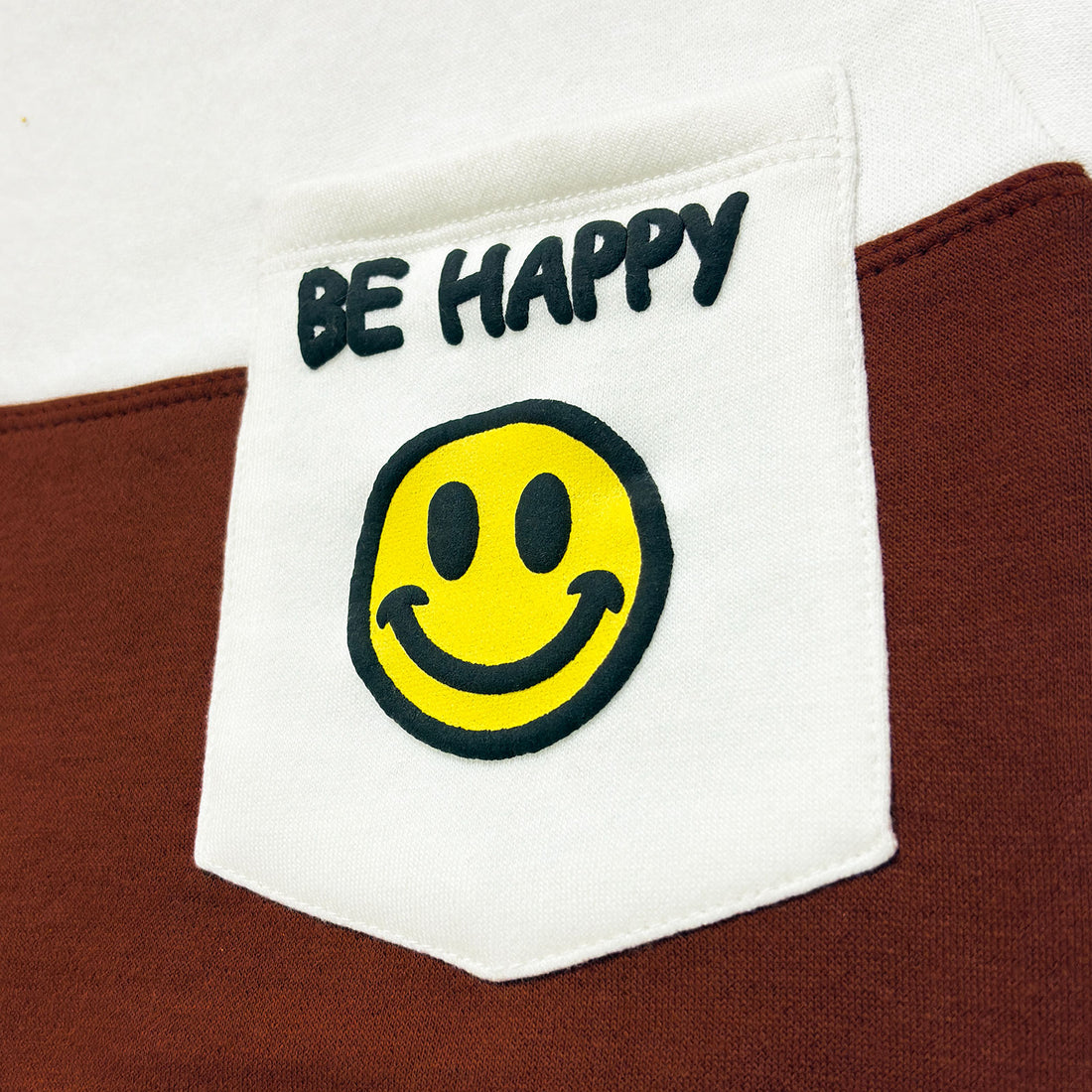 Happy Smile White & Brown Sweatshirt