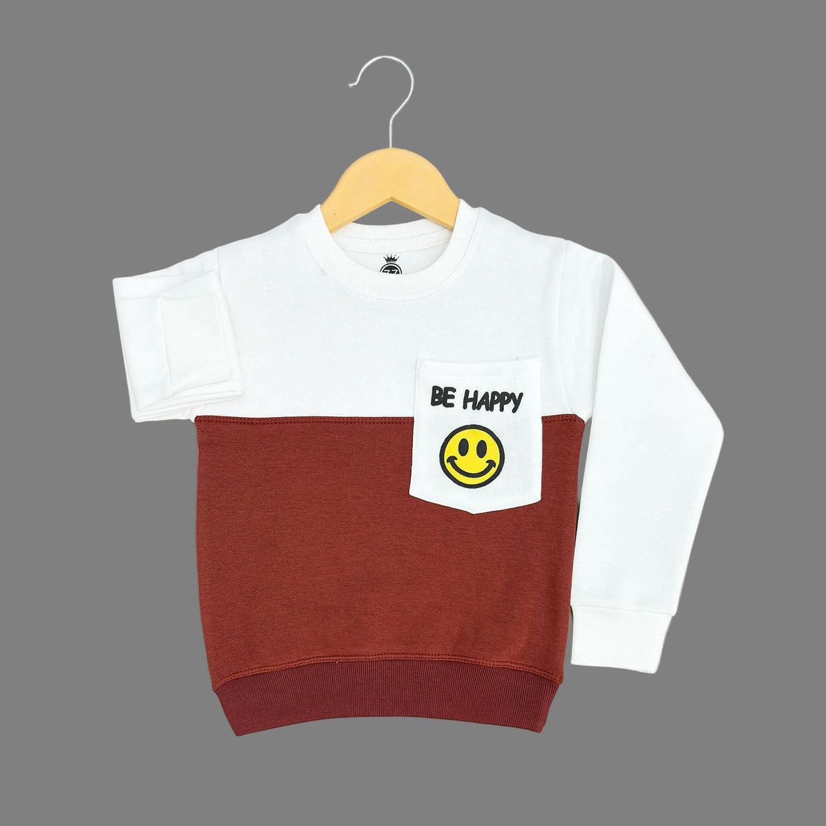Happy Smile White & Brown Tracksuit