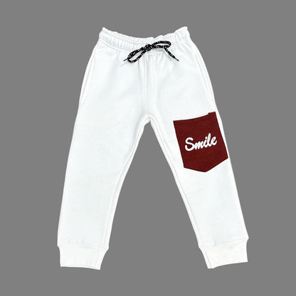Happy Smile White & Brown Tracksuit