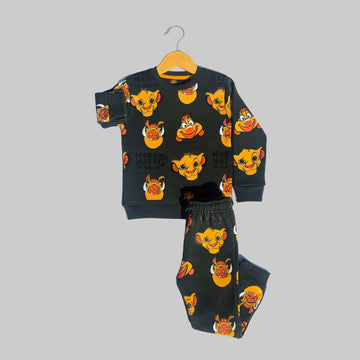Simba All Over Printed Green Tracksuit