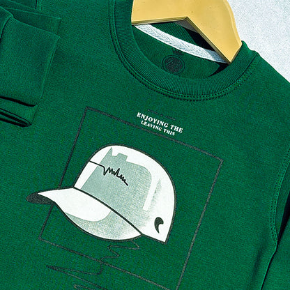 Enjoying Dark Green Sweatshirt