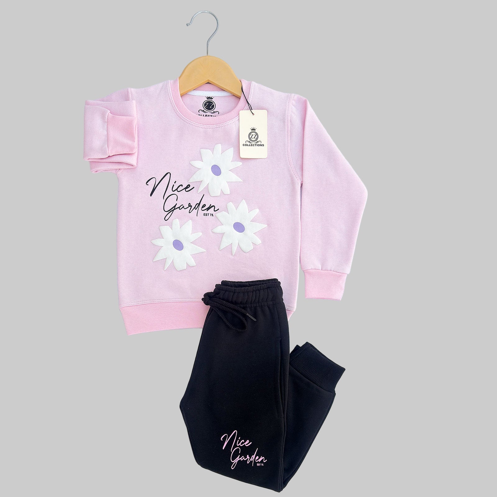 Nice Garden Pink & Black Tracksuit