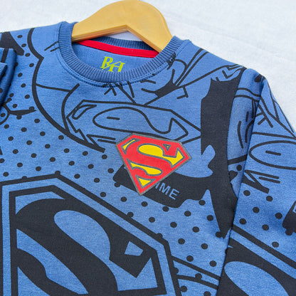 Super Man All Over Navy Sweatshirt
