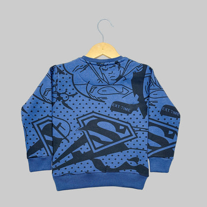 Super Man All Over Navy Sweatshirt