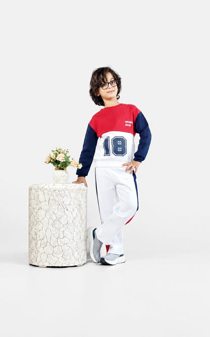 18 White & Red panel Suit