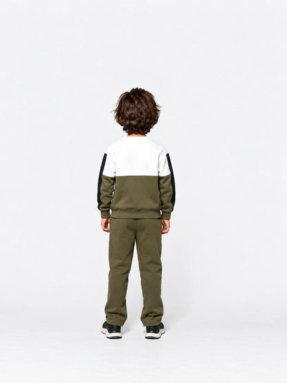 Ski Club White & Green Panel Suit