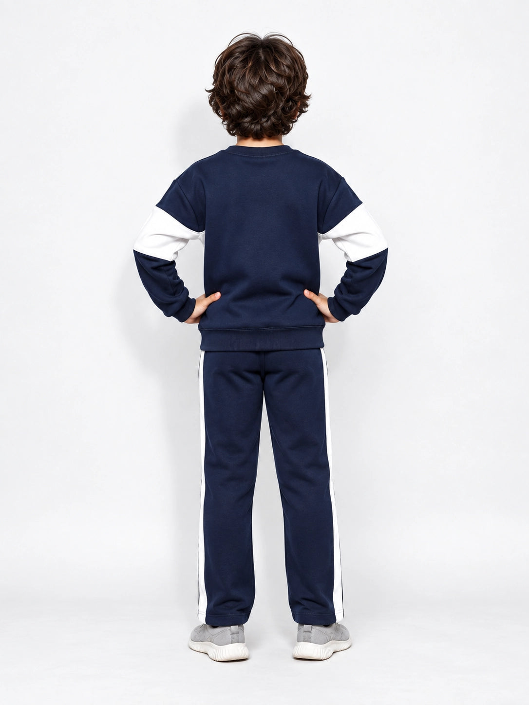 Champion White & Navy Panel Suit